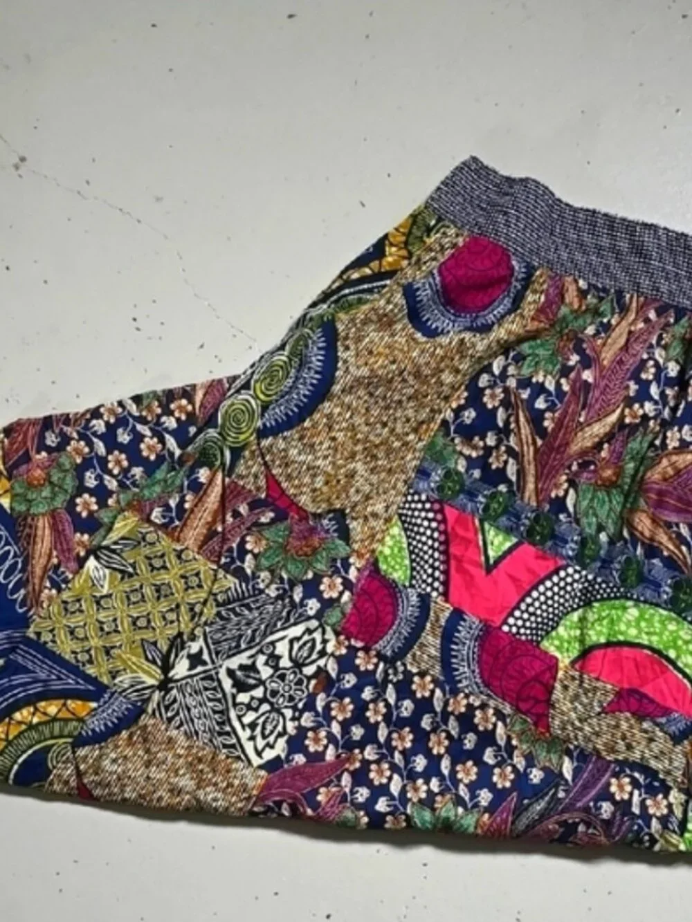 Anthropologie Edme & Esyllte Boho Floral Batik Print Maxi Skirt Size 4 Patchwork - Picture 4 of 8